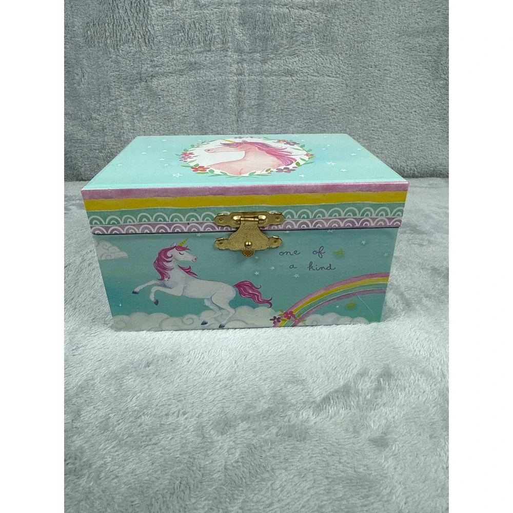 Jewelkeeper Kids Musical Unicorn Jewelry Box Rainbow Castle One of a Kind Aqua